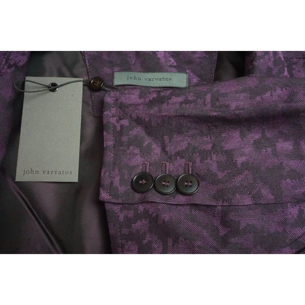 John Varvatos Purple Camo Silk Blend Sport Coat Jacket Sz 48X Brand New